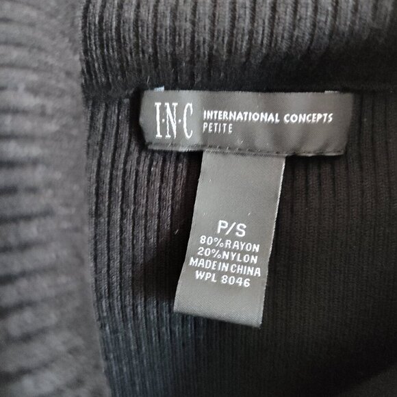 Ladies Petite SZ PS Inc Black Long-Sleeve Cowl-Neck Sweater - Picture 4 of 4